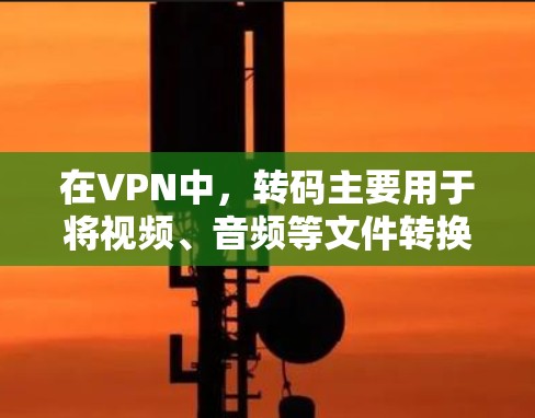 在VPN中，转码主要用于将视频、音频等文件转换为适合目标服务器的格式，以便在目标服务器上进行播放或观看。以下是关于VPN中转码的一些关键点和方法